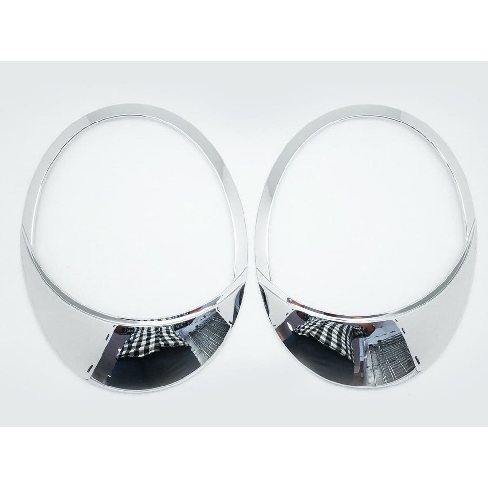 Chrome Headlights Lamp Eye Lid Brows Eyelids Cover Compatible With 1999-2005 Volkswagen New Beetle