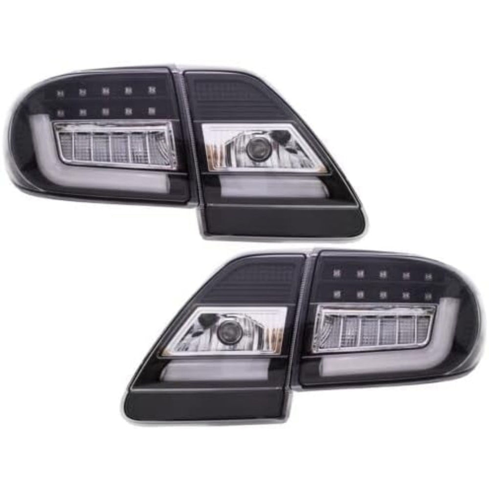 L-Shape LED Tail Lights for Toyota Corolla Altis (2011–2013) Black Housing / White Bar