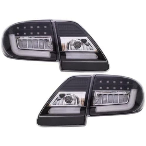L-Shape LED Tail Lights for Toyota Corolla Altis (2011–2013) Black Housing / White Bar
