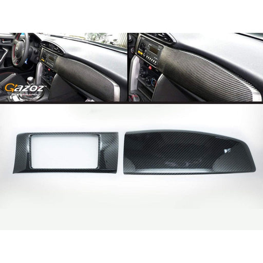 (2 Carbon Dash Kit Board Radio Cover for Scion FRS FR-S Toyota GT86 Subaru BRZ