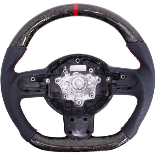 Forged Carbon Fiber Steering Wheel Perforated Leather Red Stitching for Mini Cooper R55 R56 R58 R59 S Mk2 2007–2013