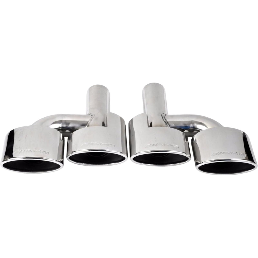 Quad Oval Exhaust Muffler Tips – Stainless Steel for Mercedes-Benz C/E/S Class (W204, W207, W212, W221)