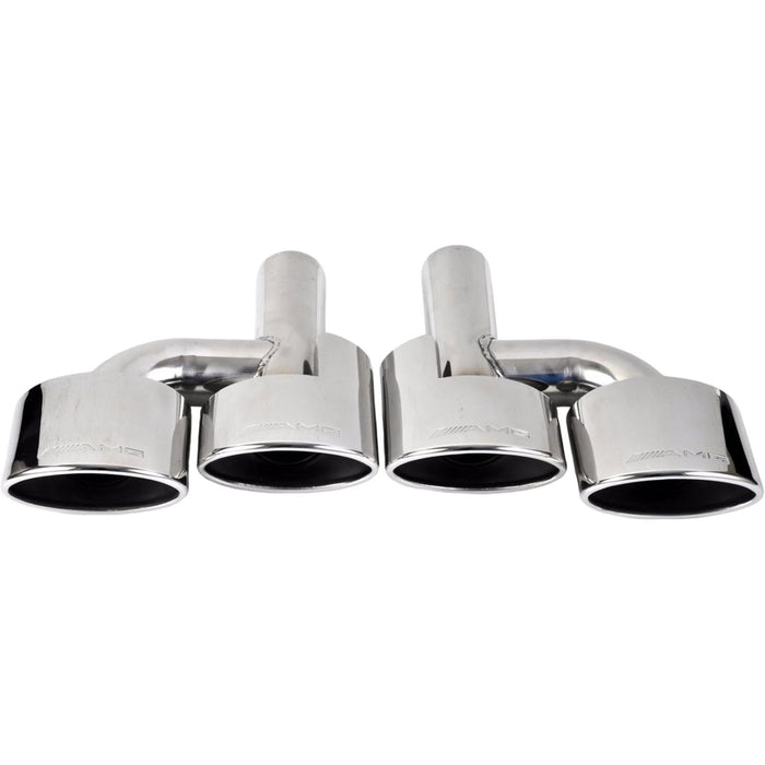 Quad Oval Exhaust Muffler Tips – Stainless Steel for Mercedes-Benz C/E/S Class (W204, W207, W212, W221)