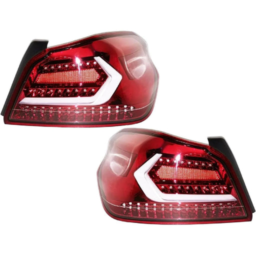 LED Tail Lights with Sequential Indicator (Red/White) – For Subaru WRX / STI (2015–2021)