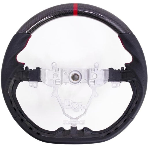 Carbon Fiber Perforated Leather Steering Wheel Red Stitching for Suzuki Swift Sport ZC33S 2017–2023
