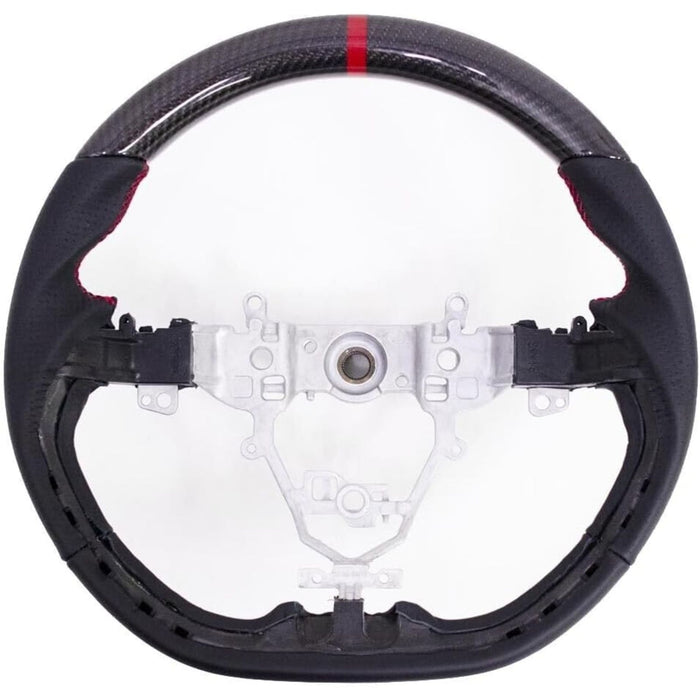 Carbon Fiber Perforated Leather Steering Wheel Red Stitching for Suzuki Swift Sport ZC33S 2017–2023