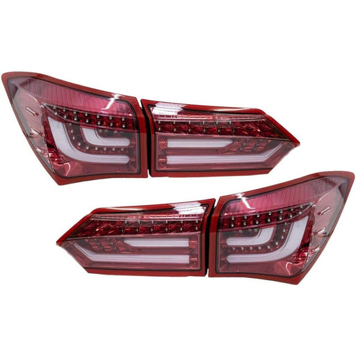 LED Tail Lights Clear Lens Black Housing for Toyota Corolla Altis 2014–2018