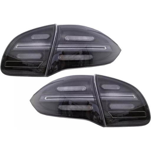 Black Full LED Sequential Signal Tail Lights for Porsche Cayenne 958 2011–2014