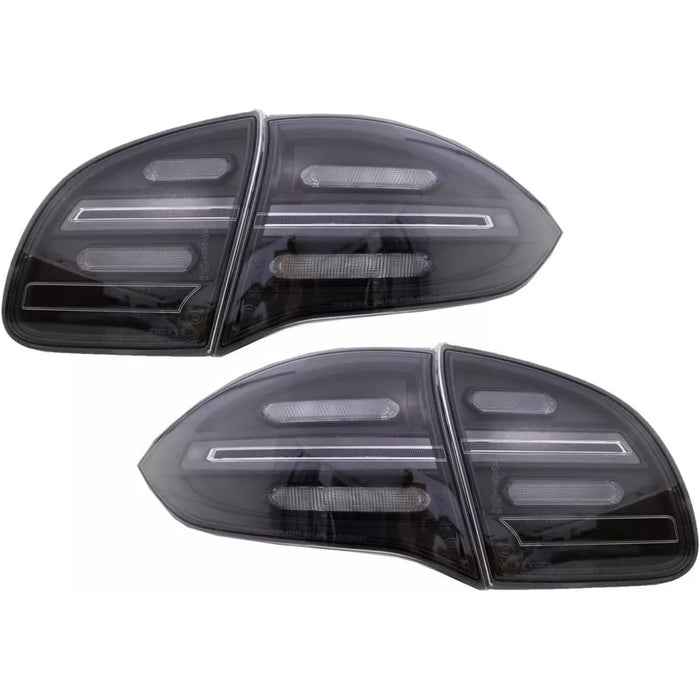 Black Full LED Sequential Signal Tail Lights for Porsche Cayenne 958 2011–2014
