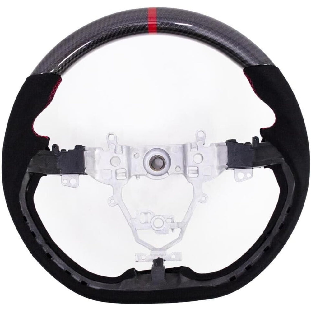 Carbon Fiber Suede Steering Wheel Red Stitching for Suzuki Swift Sport ZC33S 2017–2023
