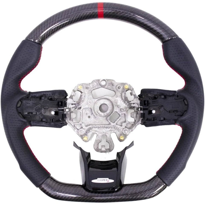 Aluminum Nappa Leather Steering Wheel Red Stitching for Mini Cooper F54 F55 F56 F57 F60 LCI2
