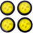 Yellow Alloy Wheel Center Caps (49mm) – For Scion FR-S / Toyota GT86 / GR86 (18" Wheels Only)