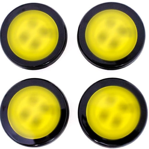 Yellow Alloy Wheel Center Caps (49mm) – For Scion FR-S / Toyota GT86 / GR86 (18" Wheels Only)