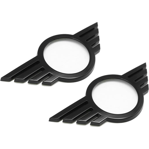 Front & Rear Glossy Black Emblem Badge Cover Compatible With 2017+ Mini Countryman F60
