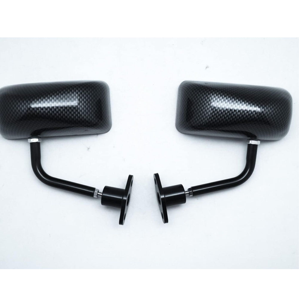 Carbon Look F1 Style Race Mirrors (Universal Fit, Pair RH+LH)