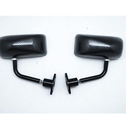 Carbon Look F1 Style Race Mirrors (Universal Fit, Pair RH+LH)