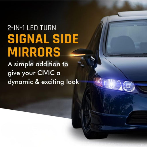 LED Turn Signal Side Mirror Set (2-in-1) for Honda Civic FD / Acura CSX (2006–2011)
