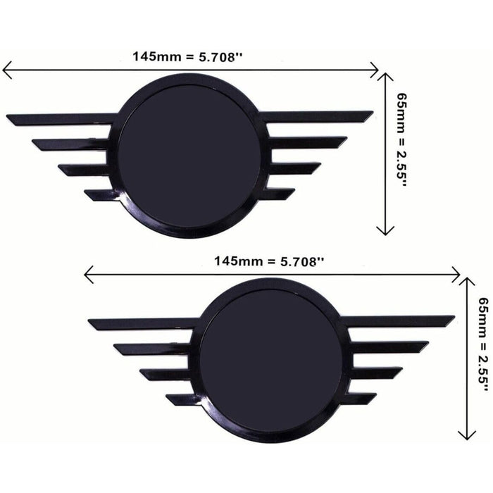 Front &amp; Rear Emblem Badge Set for Mini Cooper F60 2018–2024 (Black Gloss)