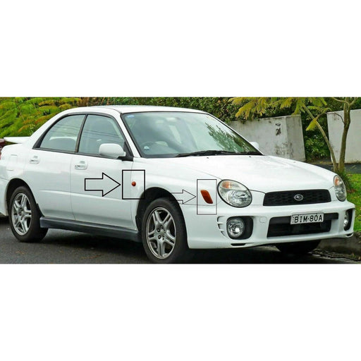 LED Side Marker Clear Lens Lights Pair Compatible with 2002-2003 Subaru Impreza WRX STI Bugeye