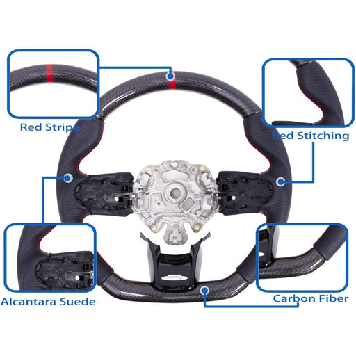 Aluminum Nappa Leather Steering Wheel Red Stitching for Mini Cooper F54 F55 F56 F57 F60 LCI2