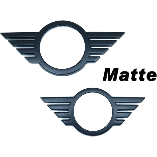 Metal Front & Rear Matte Black Emblem Badge Cover Compatible with 2018+ Mini Cooper F55 F56 F57