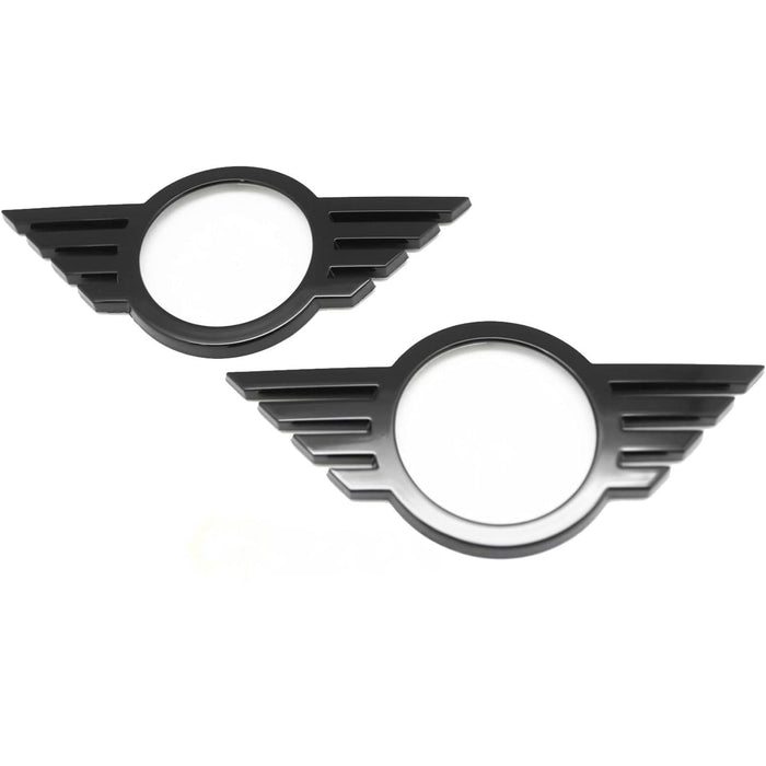 Front & Rear Glossy Black Emblem Badge Cover Compatible With 2017+ Mini Countryman F60