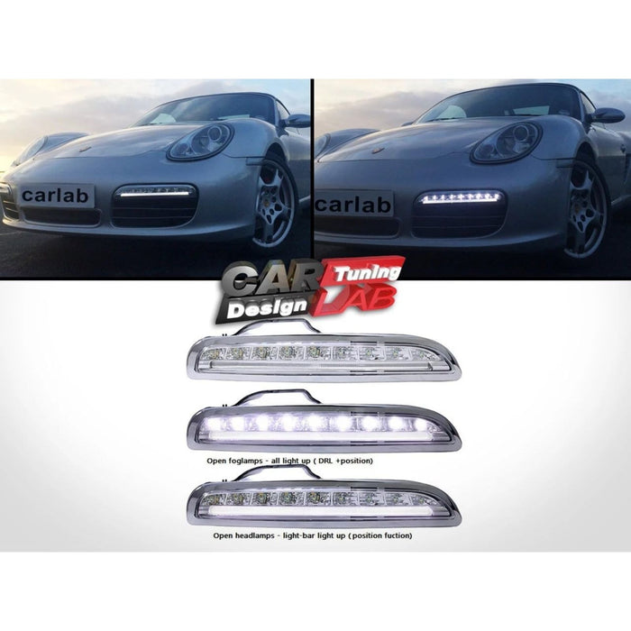 LED Daytime Running Lights (Clear Lens) – For Porsche Boxster 987 (2005–2008)