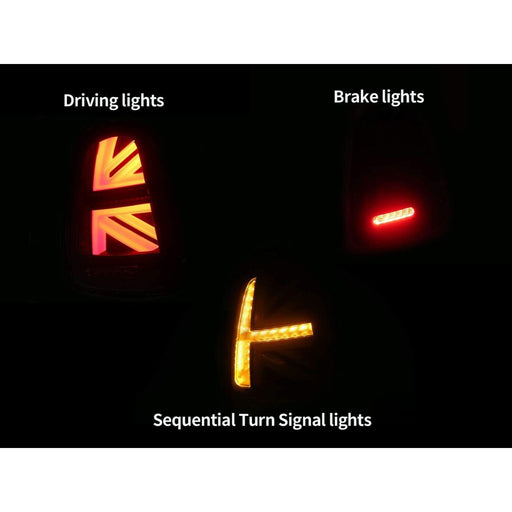 LED Tail Lights Compatible With 2010-2013 Mini Cooper R56 R57 R58 R59 Gen2 - Union Jack Red