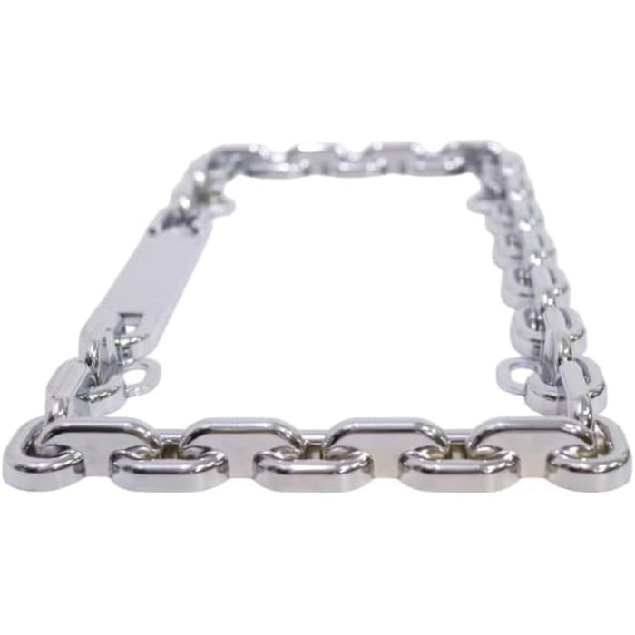 3D Chain Style Chrome Aluminum License Plate Frame – USA Standard Size (Not Plastic)