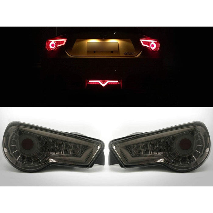 LED Black Smoke Tail Rear Light Lamps Compatible With 2012-2016 Scion FR-S Subaru BRZ Toyota GT86