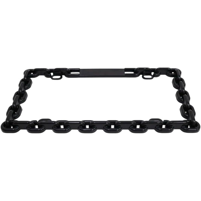3D Chain Style Black Aluminum License Plate Frame – USA Standard Size