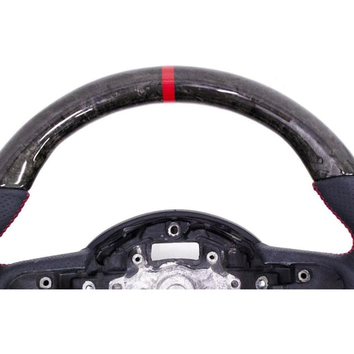 Forged Carbon Fiber Steering Wheel Perforated Leather Red Stitching for Mini Cooper R55 R56 R58 R59 S Mk2 2007–2013