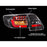 L-Shape LED Tail Lights for Toyota Corolla Altis (2011–2013) Black Housing / White Bar