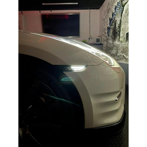 Dual Amber/White LED Front Side Marker Lights (Smoke Lens) – For Nissan GT-R R35 (2009–2024)