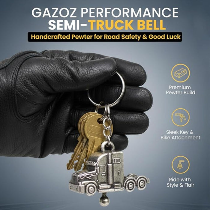 Semi-Truck Bell Keychain (Handcrafted Pewter) – Good Luck & Road Safety Charm