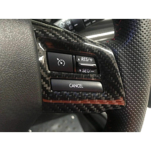 Carbon Fiber Steering Wheel Covers Compatible With 2015-2019 Subaru WRX STI VA (Glossy Finish)