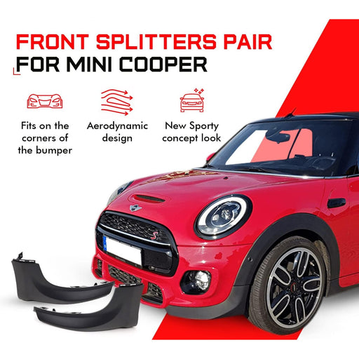 Front Splitters Pair Compatible with 2014-2020 Mini Cooper F56/F57 JCW Pro - Front Bumper Trim Replacement