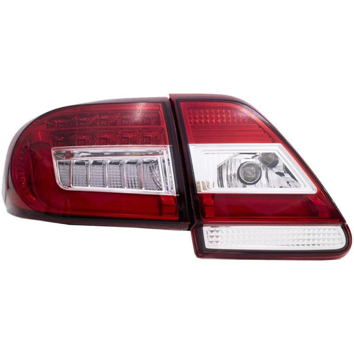 LED Tail Lights L-Shape Black Housing / Red Signal for Toyota Corolla Altis (2011–2013)