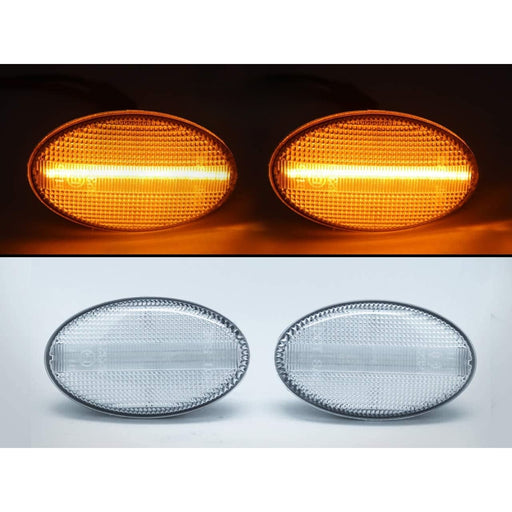 LED Side Markers Clear Lens Turn Lights Compatible With 2002-2007 Subaru Impreza WRX STI
