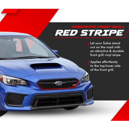 Red Pinstripe Front Grille Decal Compatible With Subaru WRX STI (2015–2019)
