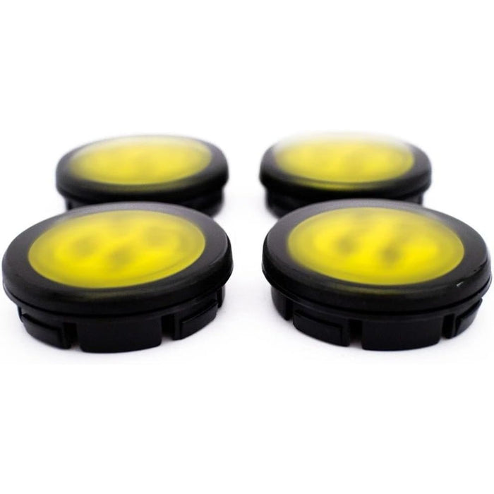 Yellow Alloy Wheel Center Caps (49mm) – For Scion FR-S / Toyota GT86 / GR86 (18" Wheels Only)