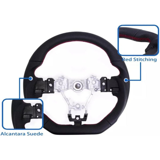 CarLab Black Aluminum Leather Steering Wheel – 2015–2021 Subaru WRX STI VA