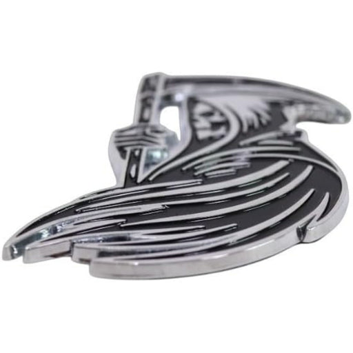 Grim Skull Zinc Alloy Car Emblem Pair – 3D Metal Badge Left & Right Set, Gothic Biker Style