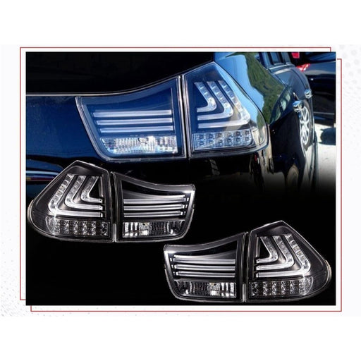 LED JDM Black Tail Lights with Sequential Turn Signals for Lexus RX330 / RX350 2004–2009