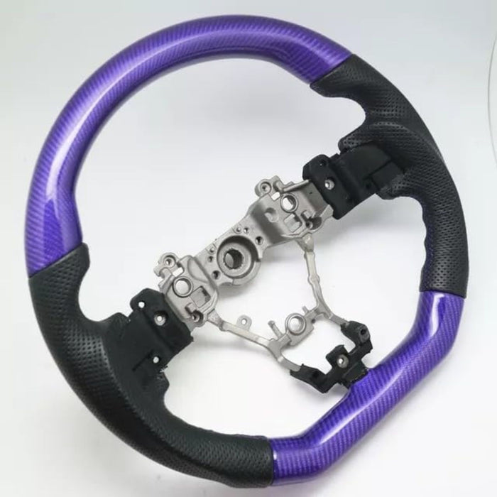 Purple Carbon D-Shape Leather Steering Wheel for 2015–2021 Subaru WRX STI VA