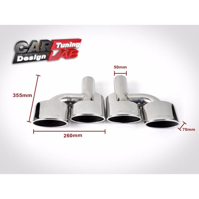 Quad Oval Exhaust Muffler Tips – Stainless Steel for Mercedes-Benz C/E/S Class (W204, W207, W212, W221)