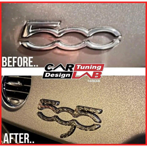 595 Dash Badge Cover Conversion Kit – Gloss Black for Fiat 500 (2007+)