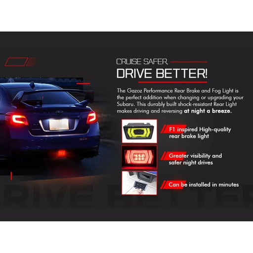 F1 Style LED Rear Fog Light Kit – Clear Lens (2015–2021 Subaru WRX / STI VA)