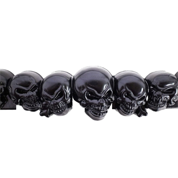 3D Chrome Skull License Plate Frame (Black, USA Size)