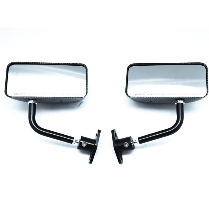 Carbon Look F1 Style Race Mirrors (Universal Fit, Pair RH+LH)